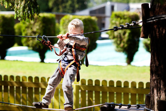 Little Boy At A Canopy Tour