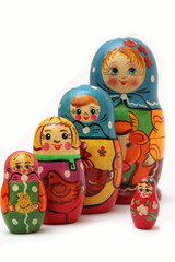 matryoshka dolls isolated on white background
