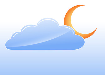 Cloud with Moon Vector
