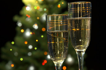 Champagne glasses.
