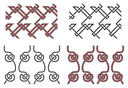 Set of vector seamless celtic design elements