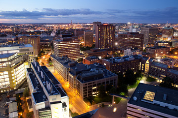 Fototapeta na wymiar Aerial view of Cambridge i Boston