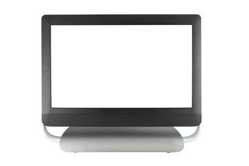 Liquid crystal display personal computer on white background.