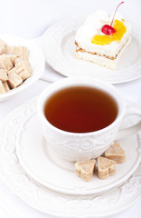 cup of tea with cake