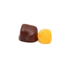 Ginger. Dried fruit in chocolate.