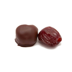 Prunes stuffed. Dried fruit in chocolate.