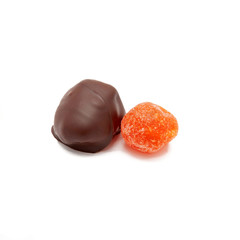 Lemon. Dried fruit in chocolate