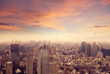 Fotobehang Skyline van Tokio © lassedesignen
