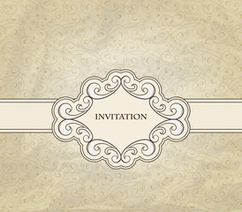 Vector Invitation on Seamless Floral Pattern