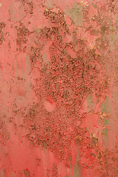 Pink painted iron texture with crackles