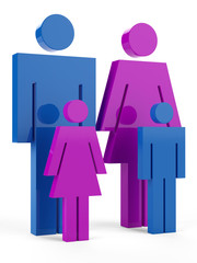 3D a woman icon isolated on white background.