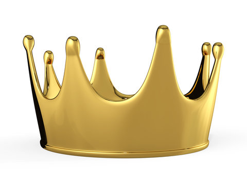 3d golden crown isolated on a white background