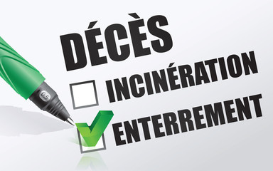 décès : incinération , enterrement