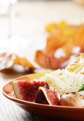 Plate with rice and chicken breast