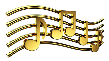 3D golden music notes
