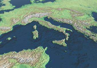 Europa Italia cartina fisica © Naeblys