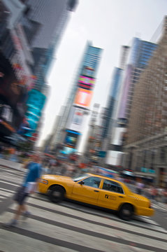 Fototapeta Taxi à New York, Times square - USA