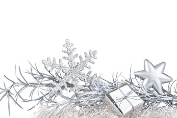 Silver Christmas decoration - isolated over white