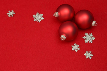 christmas background with balls and stars