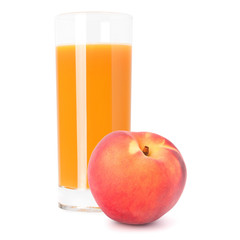 Juice glass and peach fruit