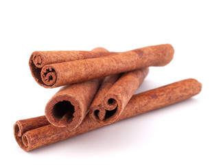 Cinnamon sticks  isolated on white background