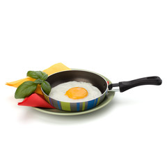 Fried egg on pan
