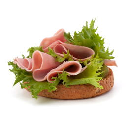 healthy sandwich with vegetable and smoked ham