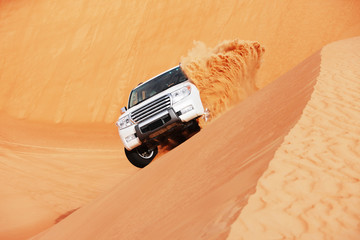 Naklejka premium 4 by 4 dune bashing is a popular sport of the Arabian desert