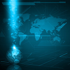 Earth globe in digital environment