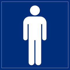 Schild blau - Toilette Männer