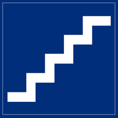 Schild blau - Treppe