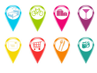 Set de iconos para marcadores en mapas