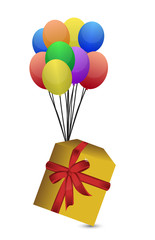 gift and balloons illustration design