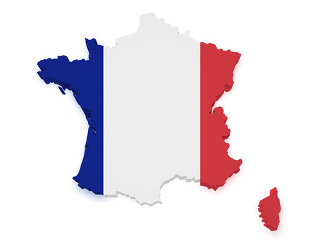 France Map 3d Shape