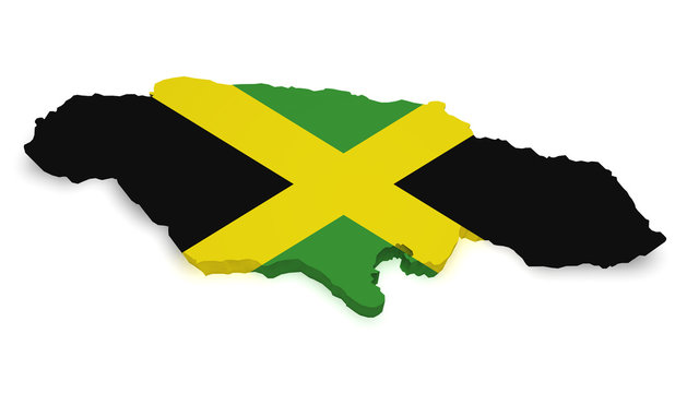 Jamaica Map 3d Shape