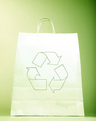 Paper bag with ecology sign