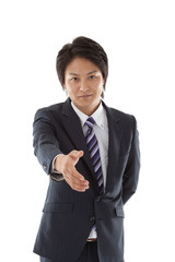 Young businessman for a handshake