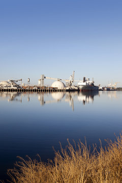 Reflection of Maritime Shipping Port