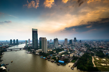 Bangkok City aerial view