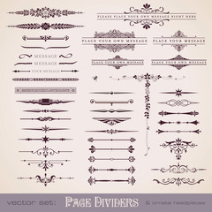 page dividers and ornate headpieces - obrazy, fototapety, plakaty