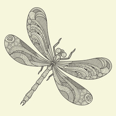 Abstract design dragonfly - obrazy, fototapety, plakaty