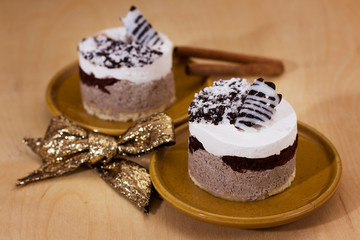 Luxury dessert with christmas decor