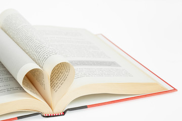 open book and heart shape