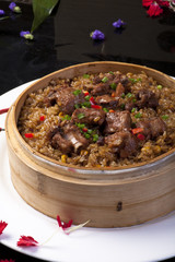 Chinese food pork fried rice