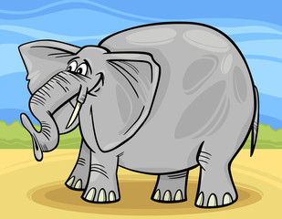 funny elephant cartoon illustration