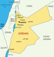 Hashemite Kingdom of Jordan - vector map - 46392991