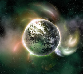 Planet in the space