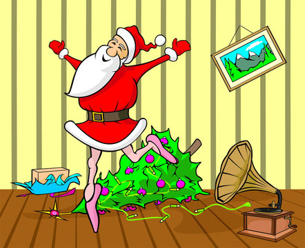 lost in dancing santa in the room