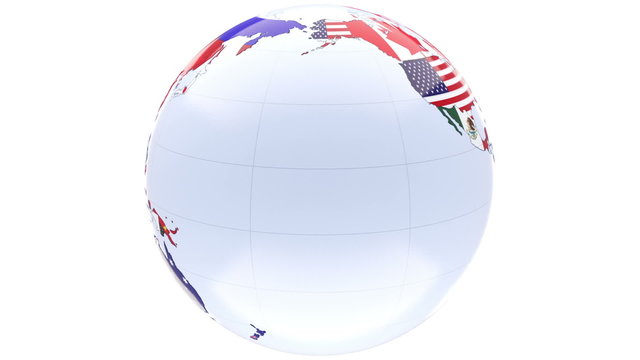 Globe covered with flags