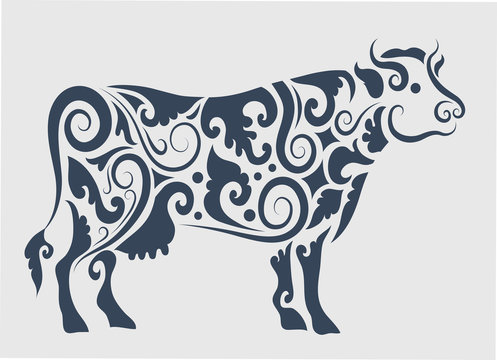 Cow tattoo vector